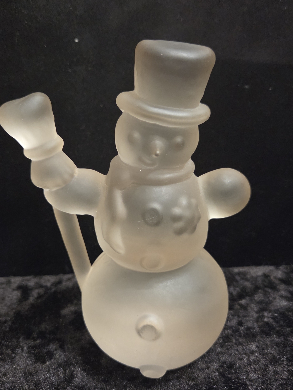 Snowman REIJMYRE Sweden Crystal Frosted WInter Snowman Art Glass 4.25 Tall 1960